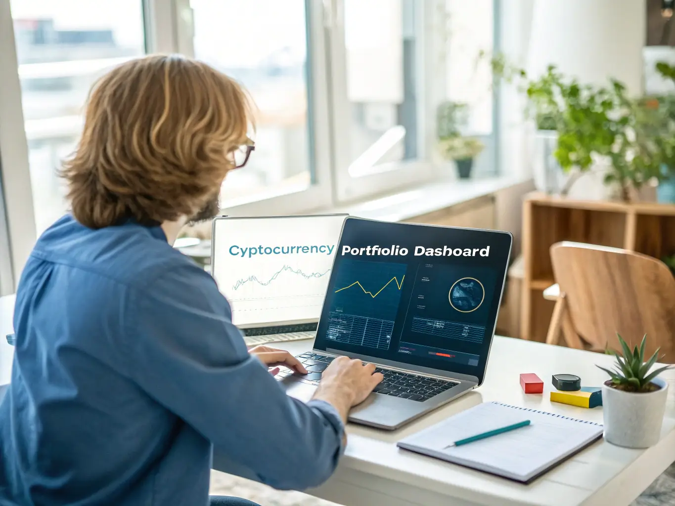 A person studying various charts and graphs related to gold investments on a tablet, highlighting the availability of comprehensive resources.