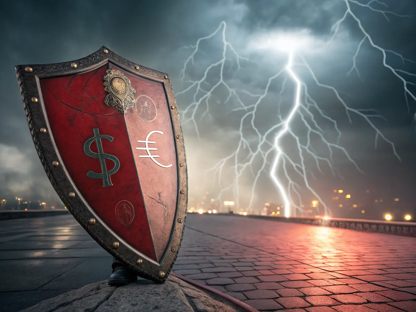 An image depicting a shield with a gold coin emblem, representing the protection against inflation and economic downturns offered by a Gold IRA.